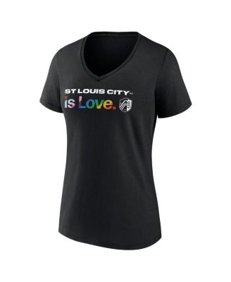 Women's Black St. Louis City SC Lucky City Pride V-Neck T-Shirt