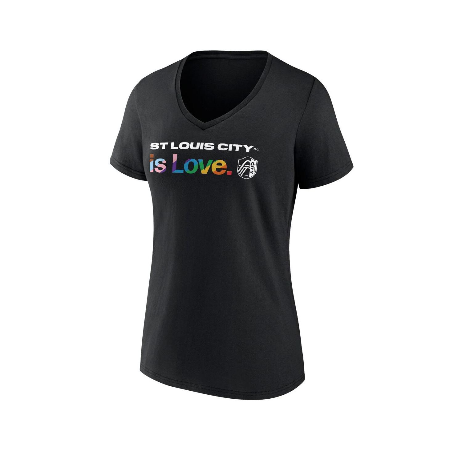 Women's Black St. Louis City SC Lucky City Pride V-Neck T-Shirt