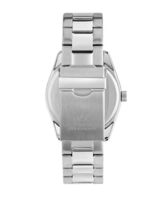 Men's Date Stainless Steel Metal Band Watch, 43mm
