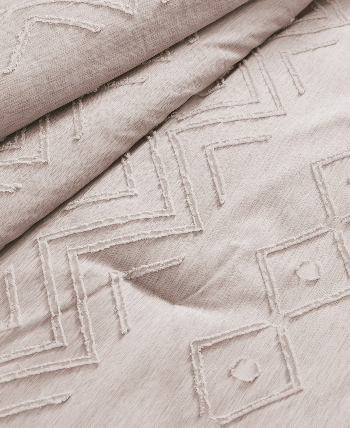Unikome All Season Textured Jacquard Down Alternative Comforter, Full/queen In Neutral