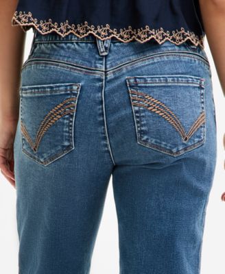 Women's "Ab" Solution Skimmer Frayed Cropped Jeans