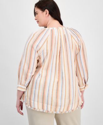 Plus Size 3/4-Raglan Sleeve Top