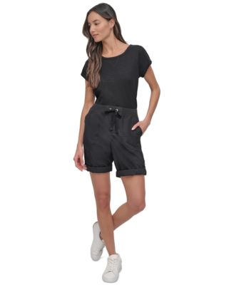 Women's Smocked-Waist Convertible Shorts