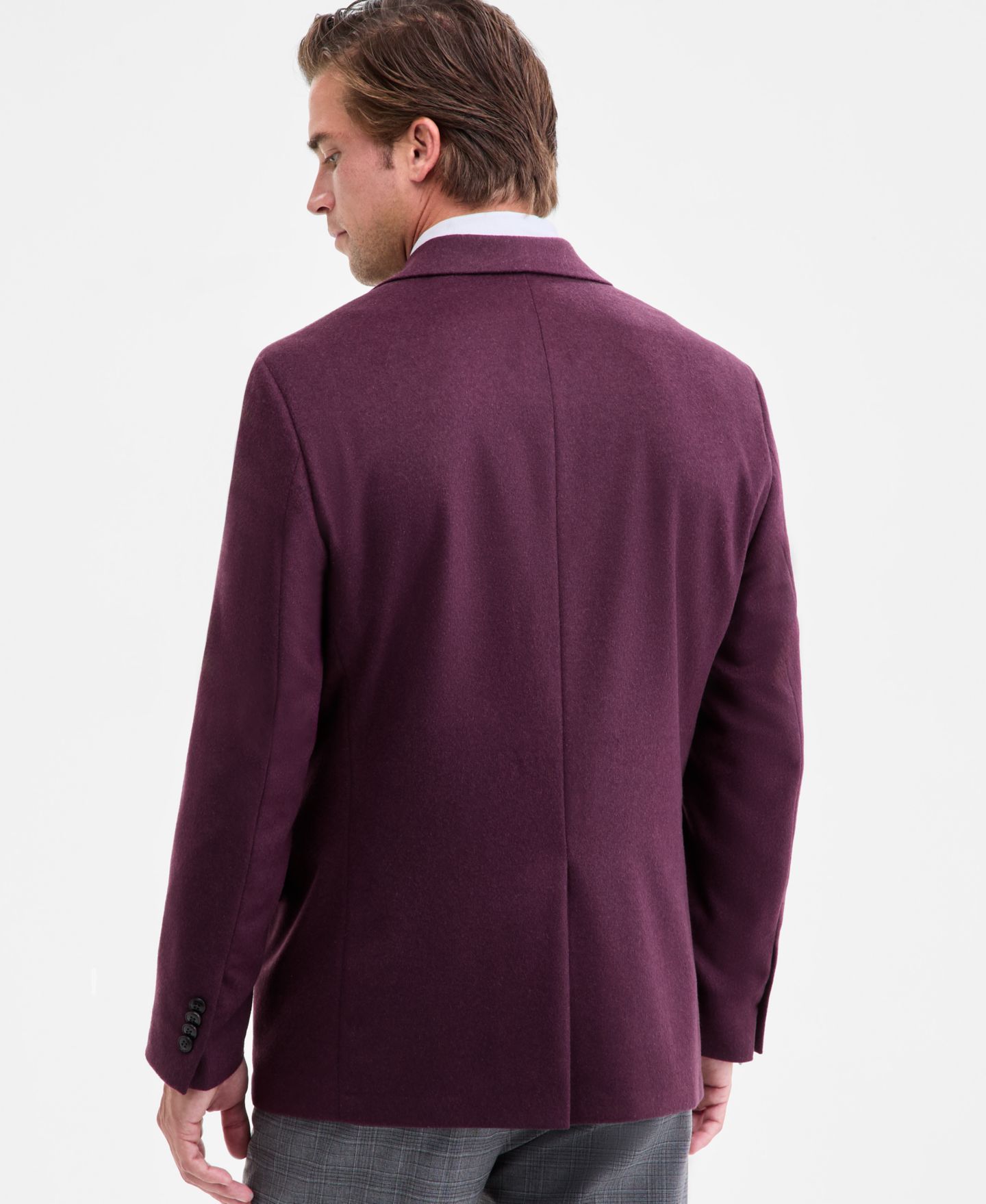 Мужской пиджак Michael Kors Wool Cashmere Blend Luxury Classic-Fit Sport Coat, цвет: Бордовый — фото 2