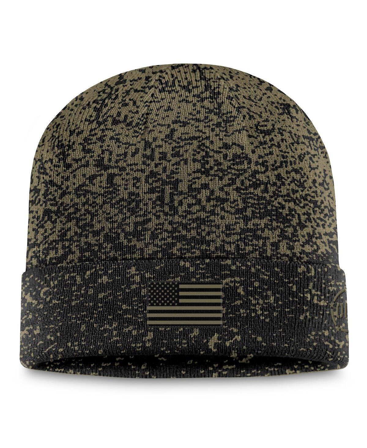 Top Of The World Men's Olive/black Miami Hurricanes Cuffed Knit Two-tone Hat In Olive,black