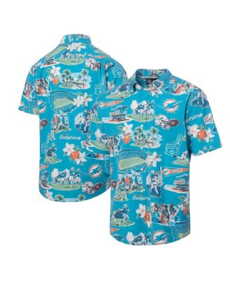 Reyn Spooner - Men's  Aqua Miami Dolphins Scenic Button-Down Shirt
