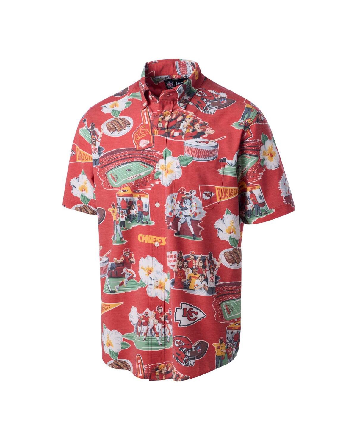 REYN SPOONER MEN'S RED KANSAS CITY CHIEFS SCENIC BUTTON-DOWN SHIRT 