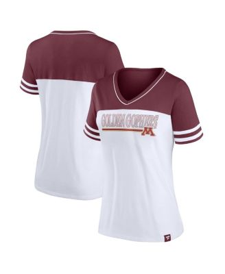Fanatics - Women's White/Maroon Minnesota Golden Gophers Iconic Color Block T-Shirt