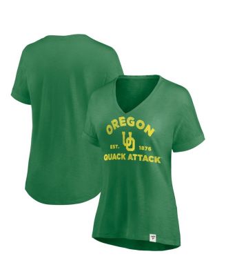 Fanatics - Women's Green Oregon Ducks True Classics Slub Flowy V-Neck T-Shirt