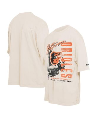 New Era - Men's  Cream Baltimore Orioles Cooperstown Collection Oversized Throwback Distressed T-Shirt