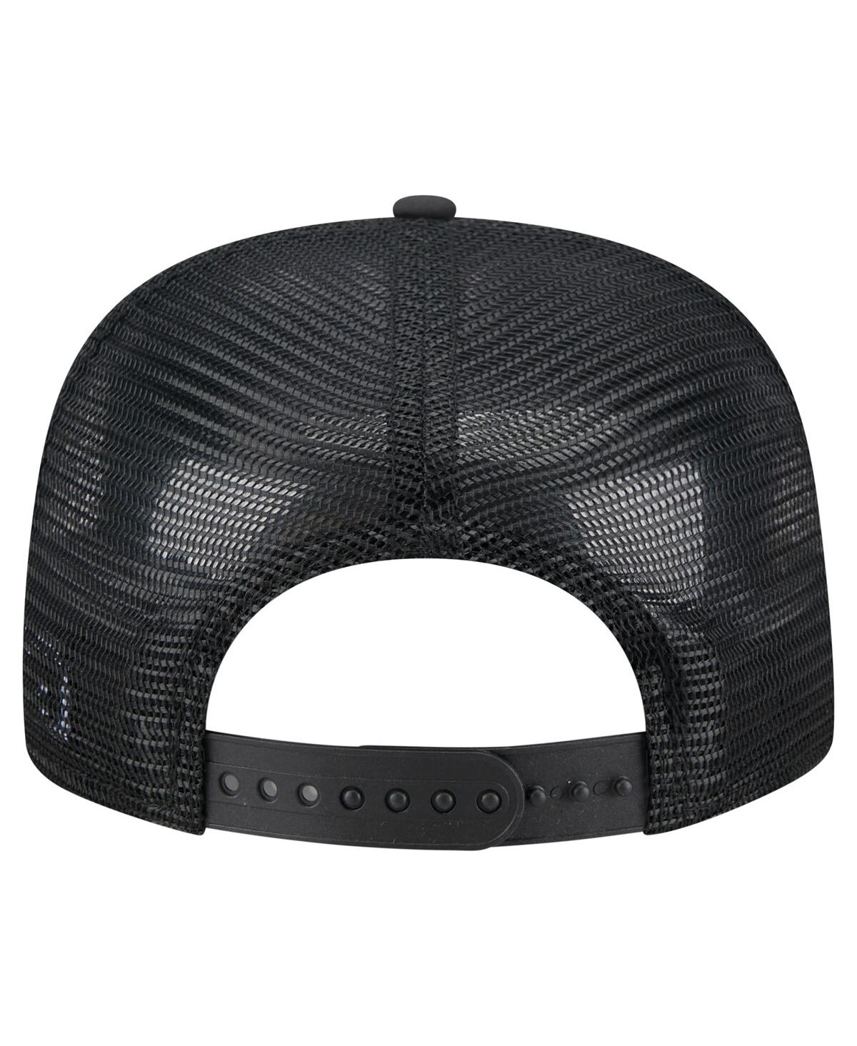 NEW ERA MEN'S BLACK SEATTLE MARINERS GUMMY GOLFER TRUCKER ADJUSTABLE HAT 