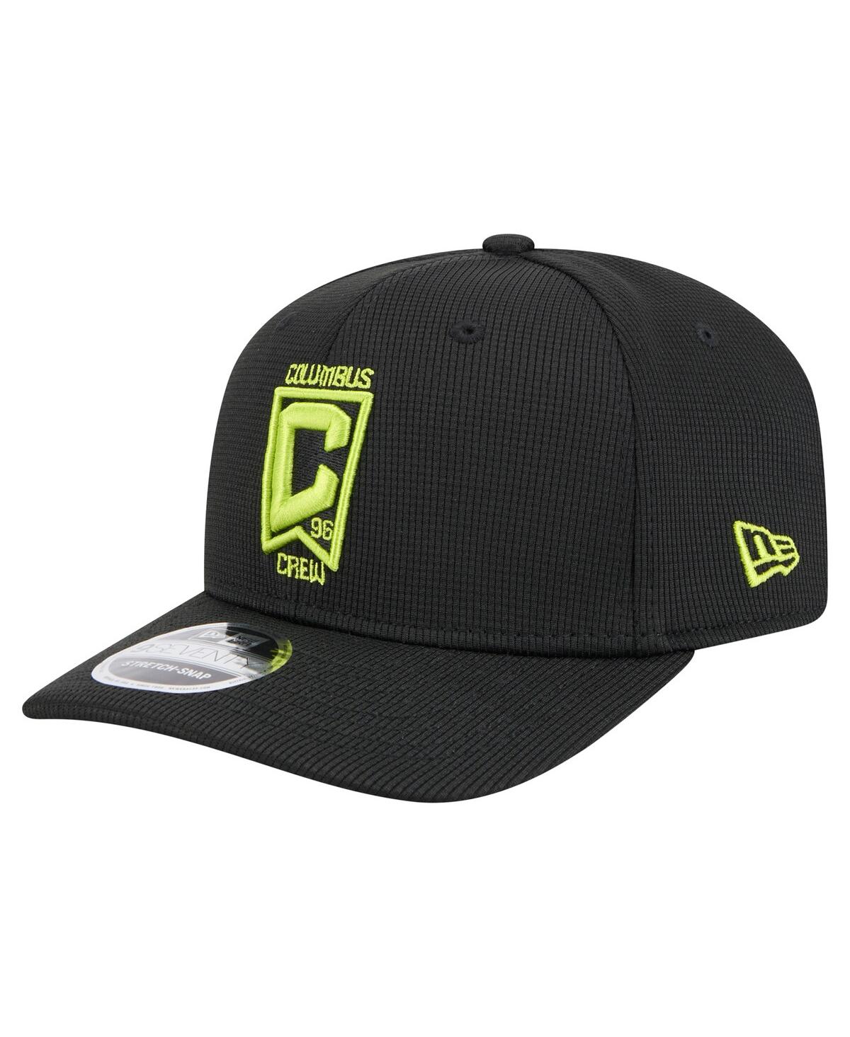 NEW ERA MEN'S BLACK COLUMBUS CREW 2025 JERSEY HOOK 9SEVENTY STRETCH-SNAP HAT 