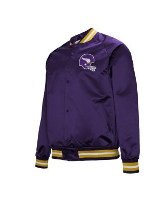Men's Purple Minnesota Vikings Vintage Double Down Satin Raglan Full-Snap Jacket
