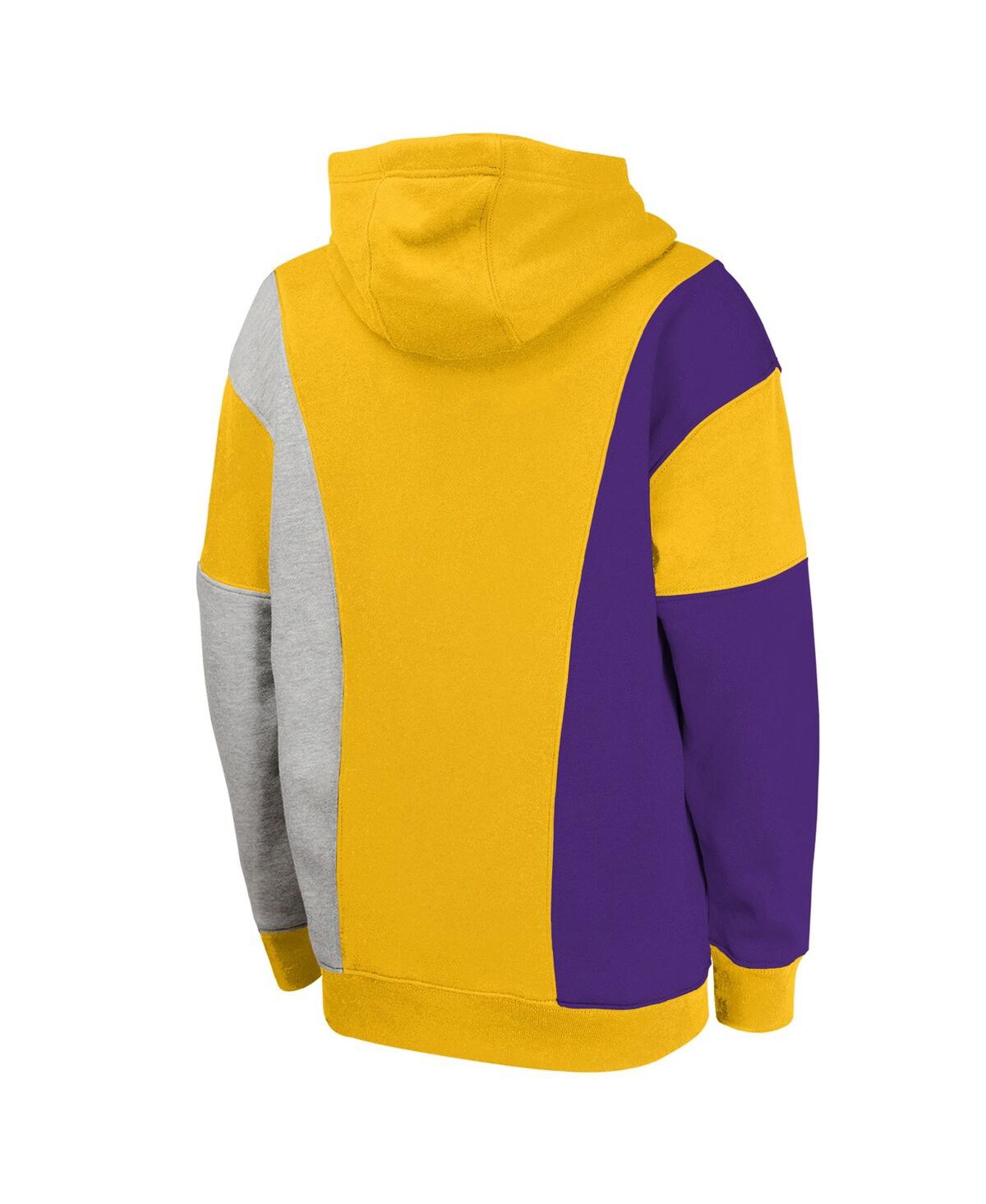Outerstuff Big Boys And Girls Gold Los Angeles Lakers Ace In The Hole Pullover Hoodie In Gold