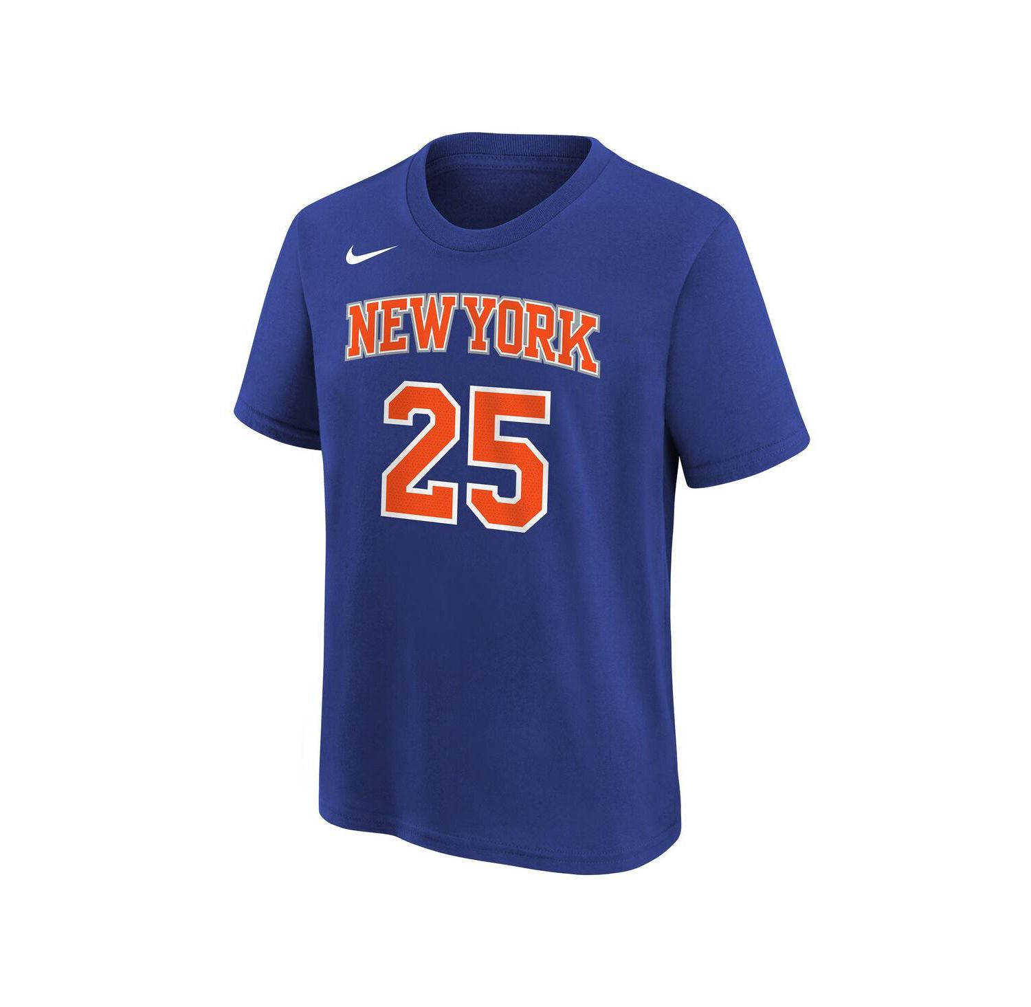 Big Boys and Girls Mikal Bridges Blue New York Knicks Icon Name & Number T-Shirt