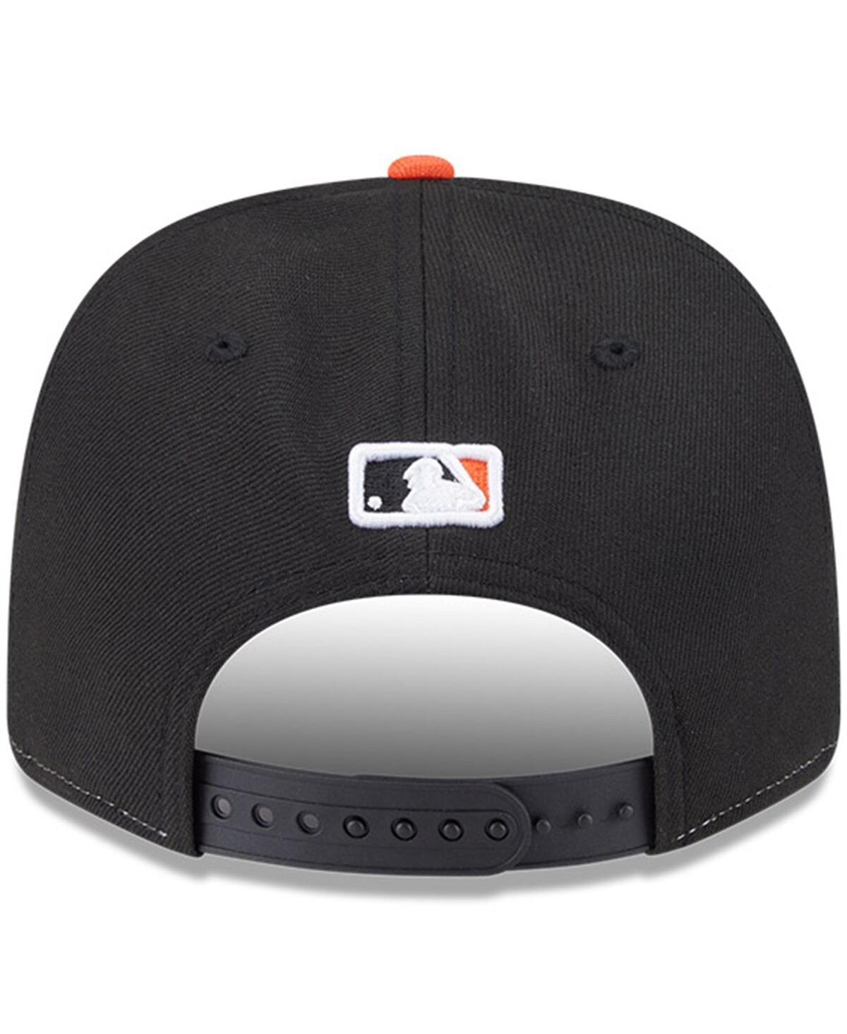 NEW ERA MEN'S BLACK/ORANGE BALTIMORE ORIOLES PLAYER REPLICA 9SEVENTY ADJUSTABLE HAT 