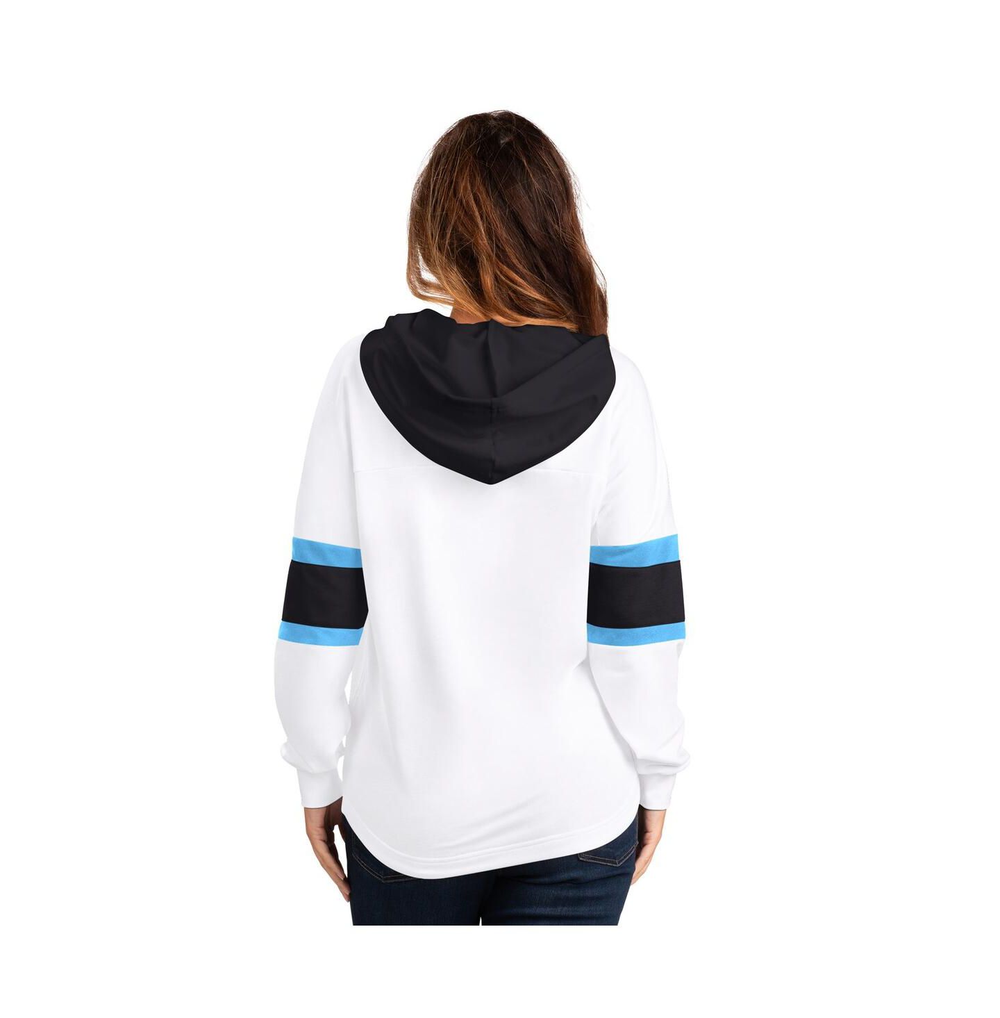 Женское худи G-III 4Her by Carl Banks White Utah Hockey Club Goal Zone Long Sleeve Lace-Up T-Shirt — фото 2