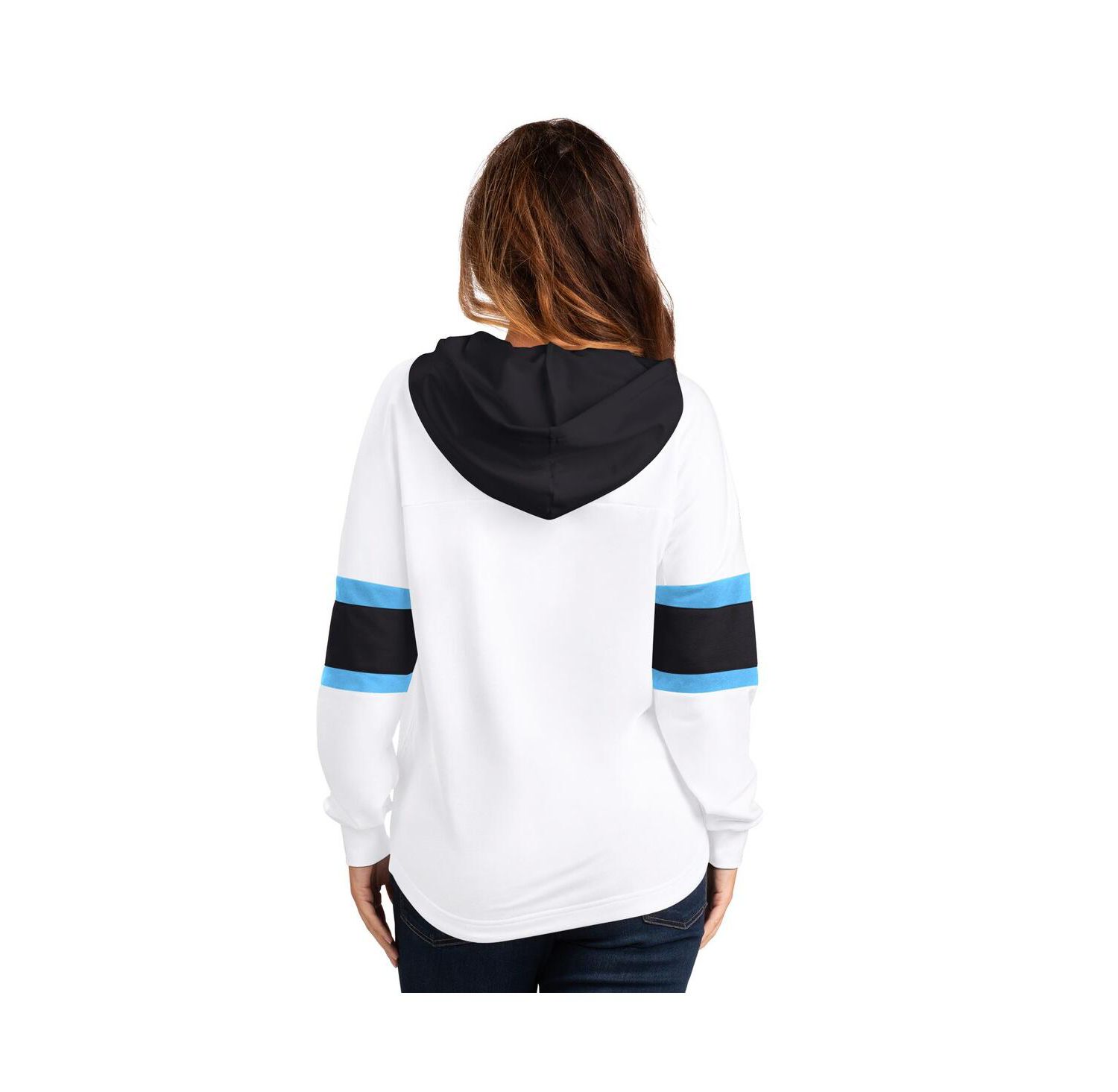 Women's White Utah Hockey Club Goal Zone Long Sleeve Lace-Up Hoodie T-Shirt