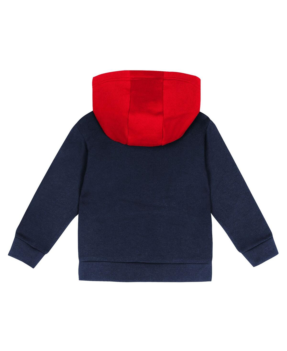 Outerstuff Toddler 2-piece Red/navy Atlanta Braves Wind Up Pullover Hoodie And Sweatpants Set In Red,navy