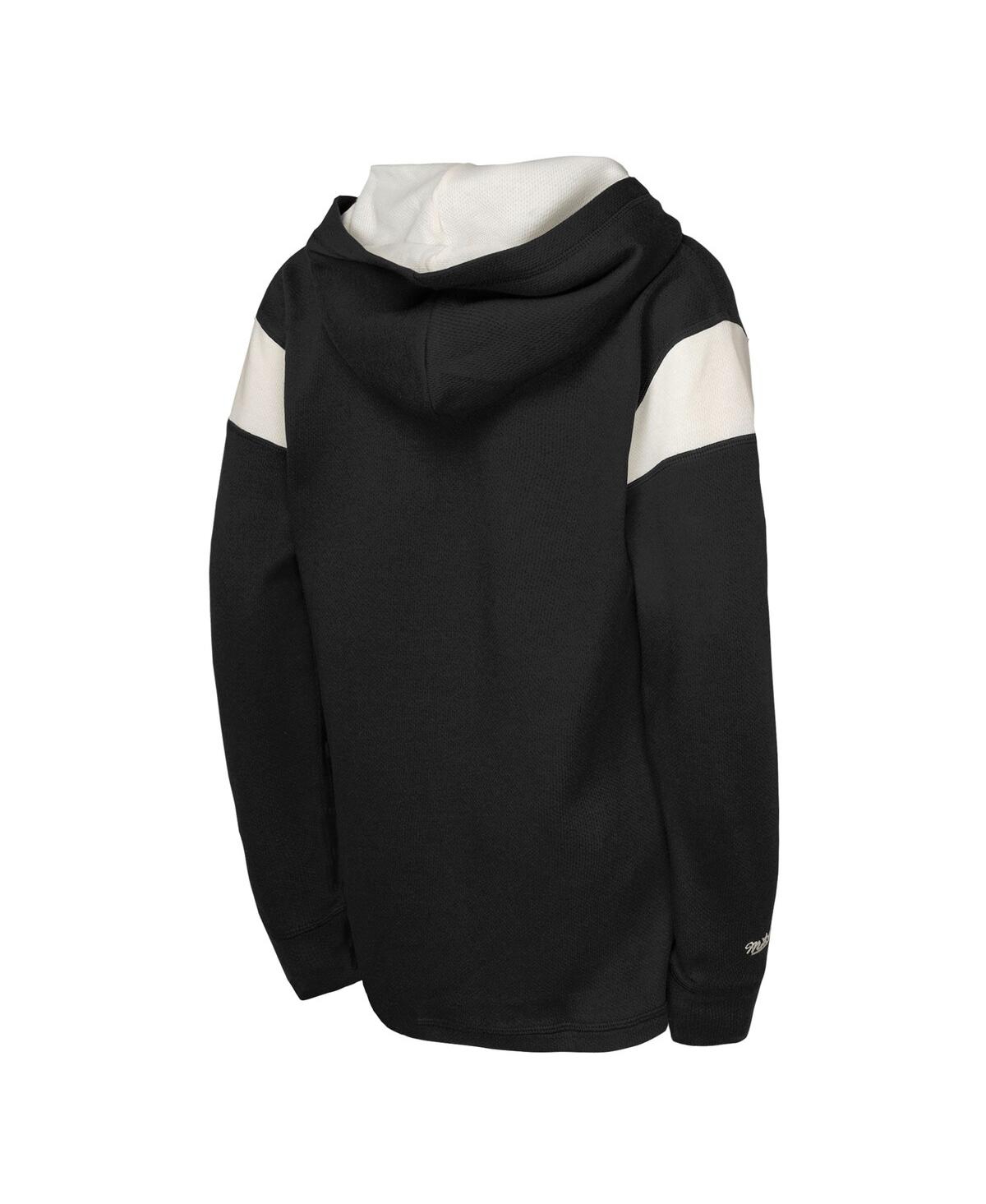 Mitchell & Ness Men's Black Boston Bruins Thermal Lightweight Pullover Hoodie In Black