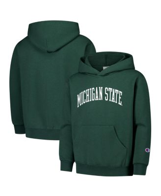 Champion - Big Boys and Girls Green Michigan State Spartans Basic Arch Hoodie