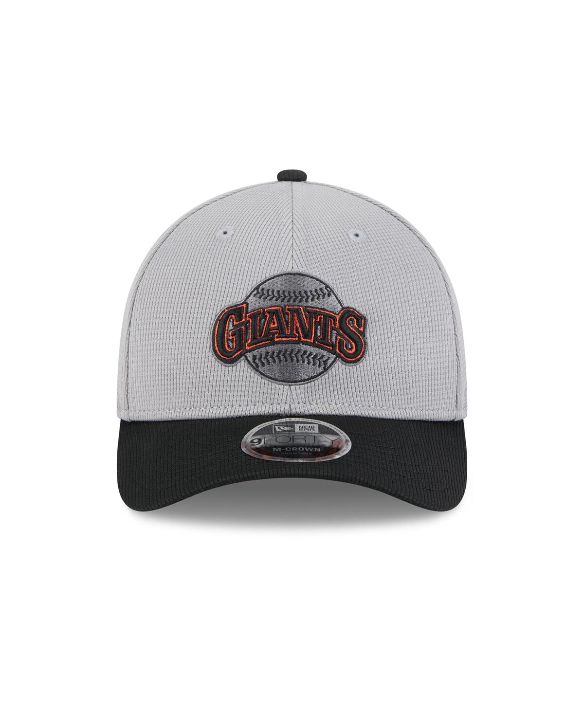 NEW ERA MEN'S GRAY/BLACK SAN FRANCISCO GIANTS 2025 BATTING PRACTICE 9FORTY M-CROWN ADJUSTABLE HAT 