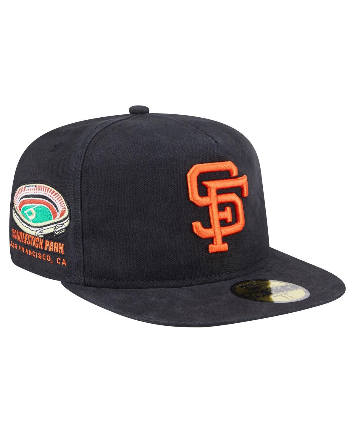 NEW ERA MEN'S BLACK SAN FRANCISCO GIANTS CHAMPIONSHIP SIDE FLAG A-FRAME 59FIFTY FITTED HAT 