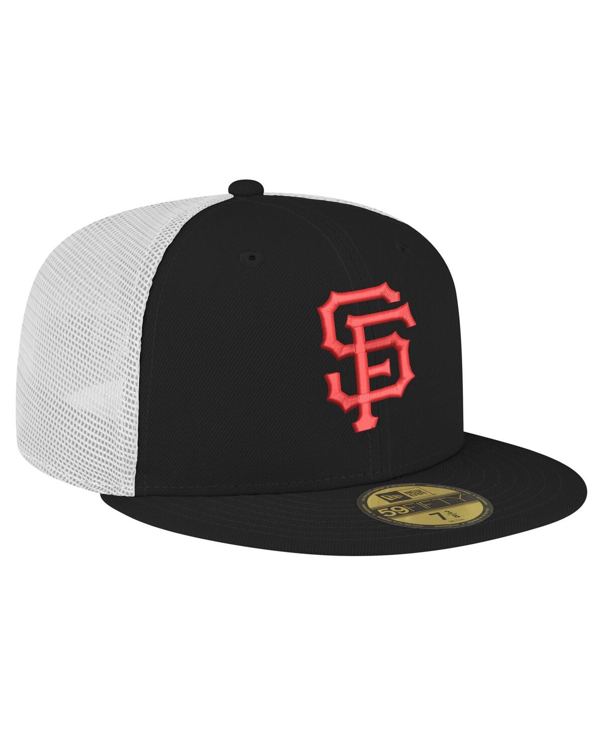 Shop New Era Men's Black San Francisco Giants Team Color 59fifty Trucker Fitted Hat
