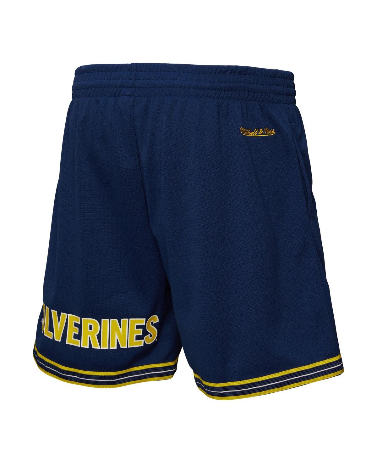 Mitchell & Ness Navy Michigan Wolverines Team Origins Mesh Shorts In Blue