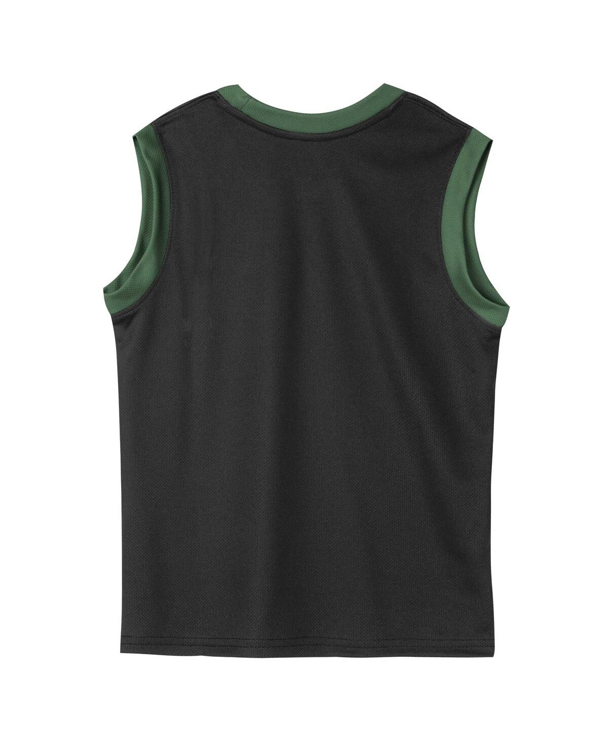 NIKE PRESCHOOL BLACK MILWAUKEE BUCKS MESH TANK TOP AND SHORTS SET 
