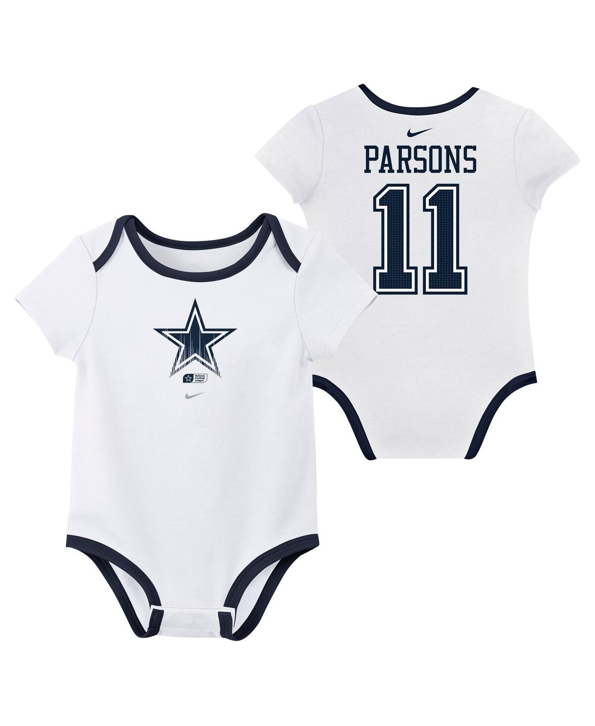 Nike Baby Boys And Girls Micah Parsons Dallas Cowboys Name Number Bodysuit 3-pack In Navy