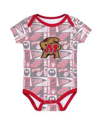 Newborn Red Maryland Terrapins Sunday Comics Bodysuit 3-pack