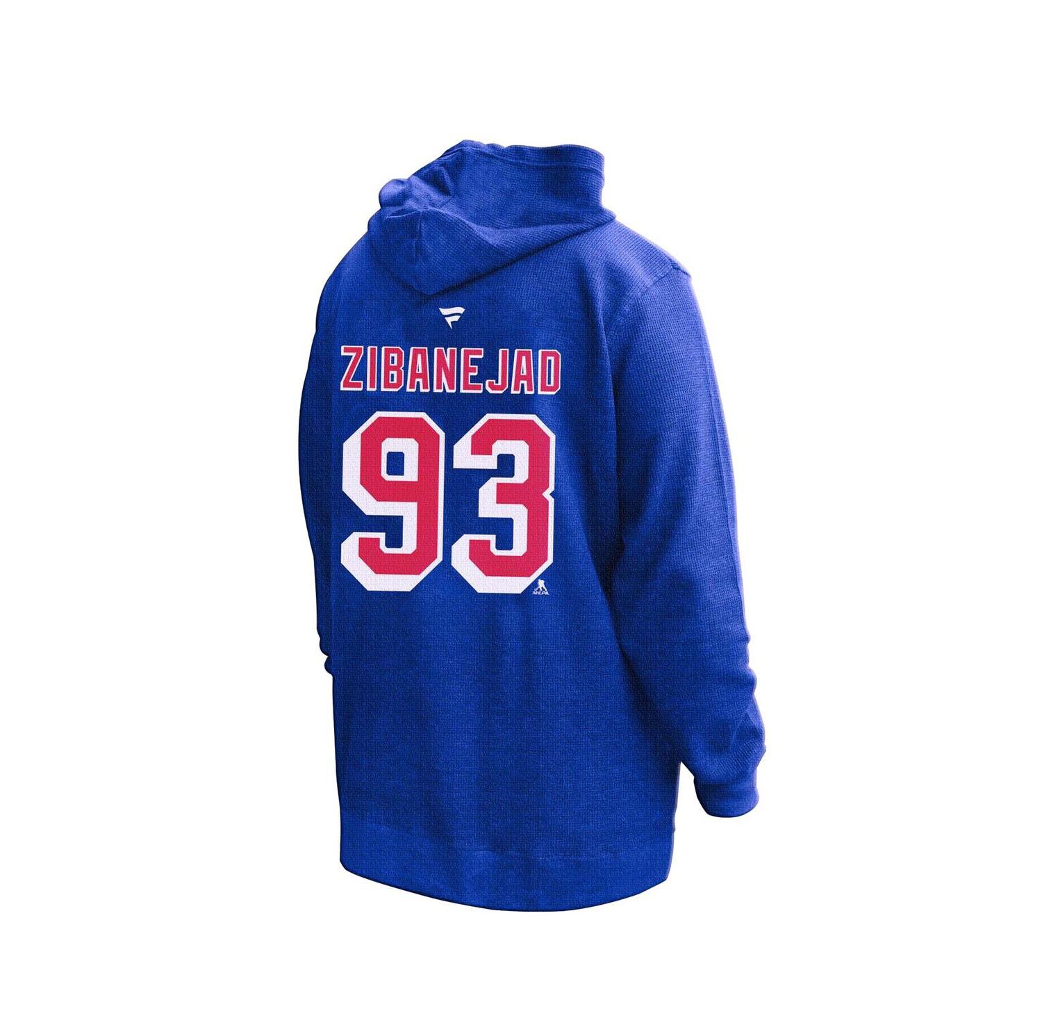 Women's Mika Zibanejad Blue New York Rangers Plus Size Name & Number Thermal Pullover Hoodie