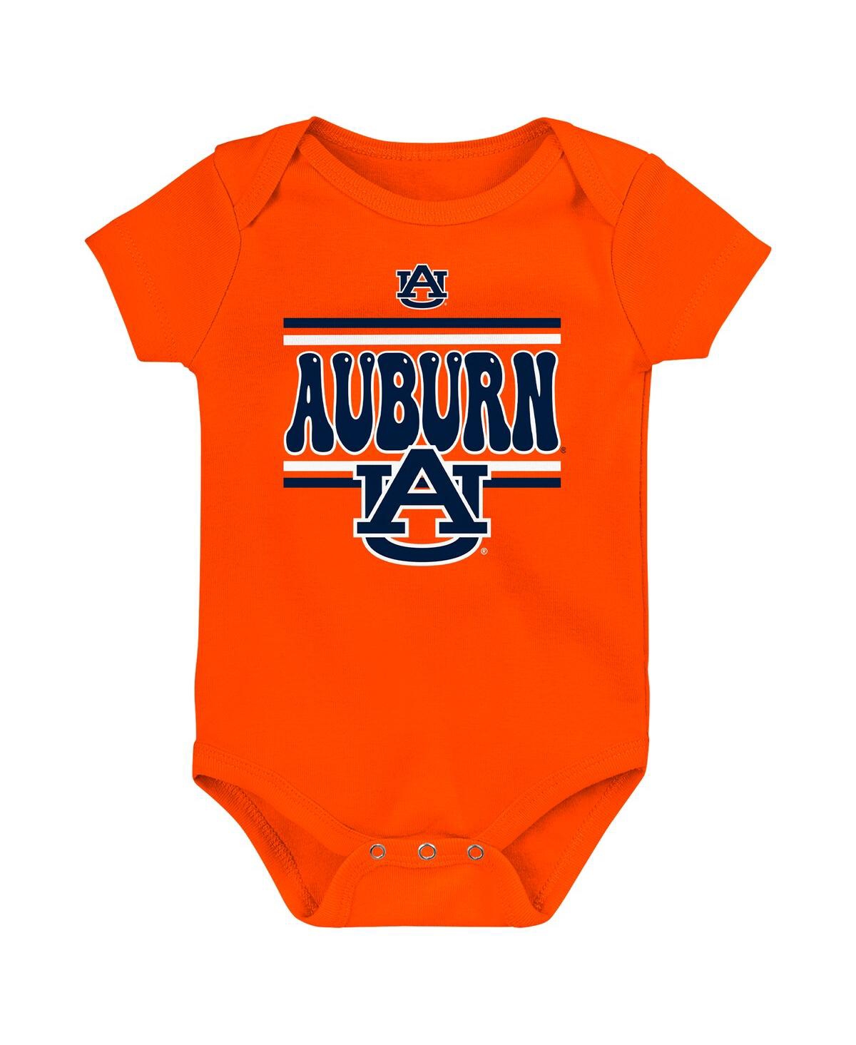Outerstuff Newborn Navy Auburn Tigers Sunday Comics Bodysuit 3-pack In Navy