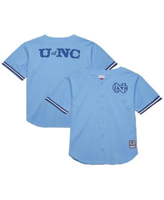 Mitchell & Ness - Men's Carolina Blue North Carolina Tar Heels Game Time Vintage Mesh Button Front Jersey