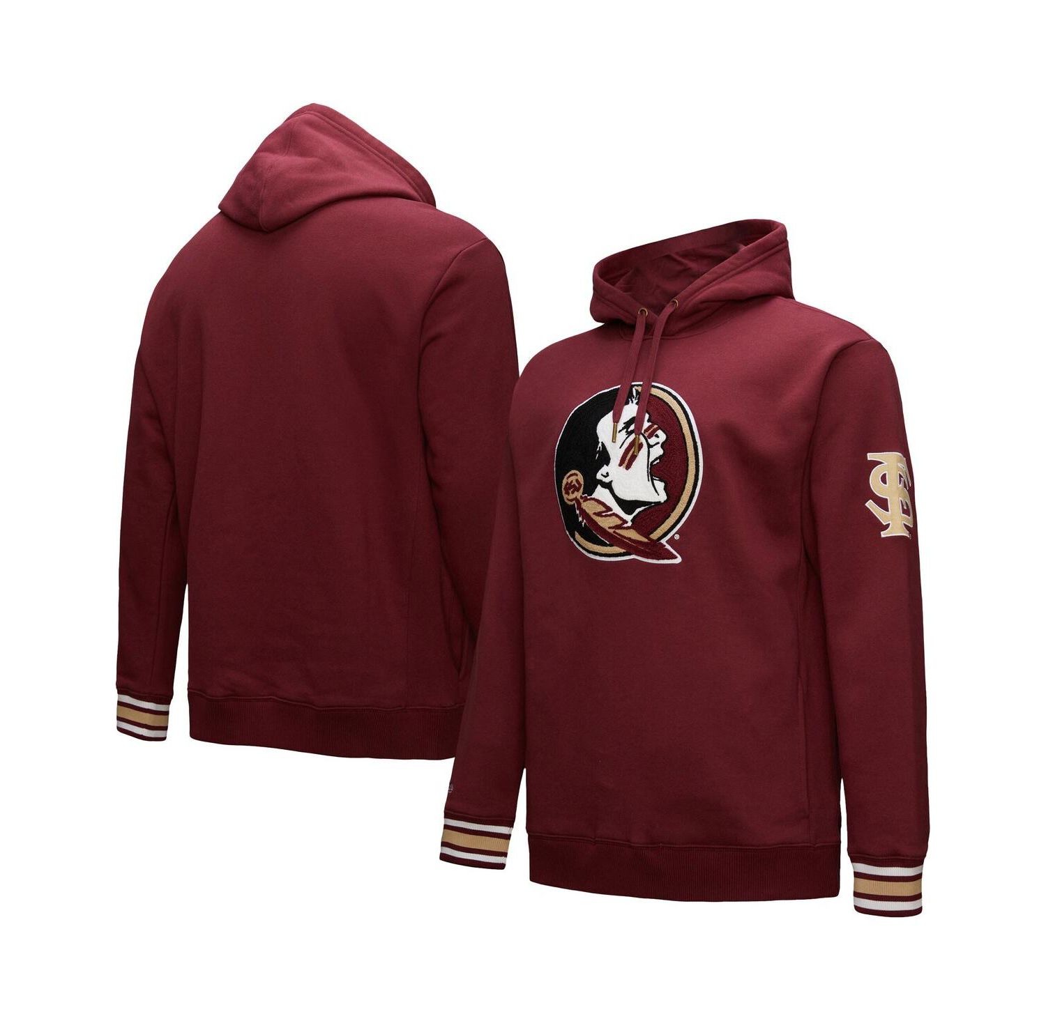 Men's Garnet Florida State Seminoles Chainstitch Fleece Pullover Hoodie