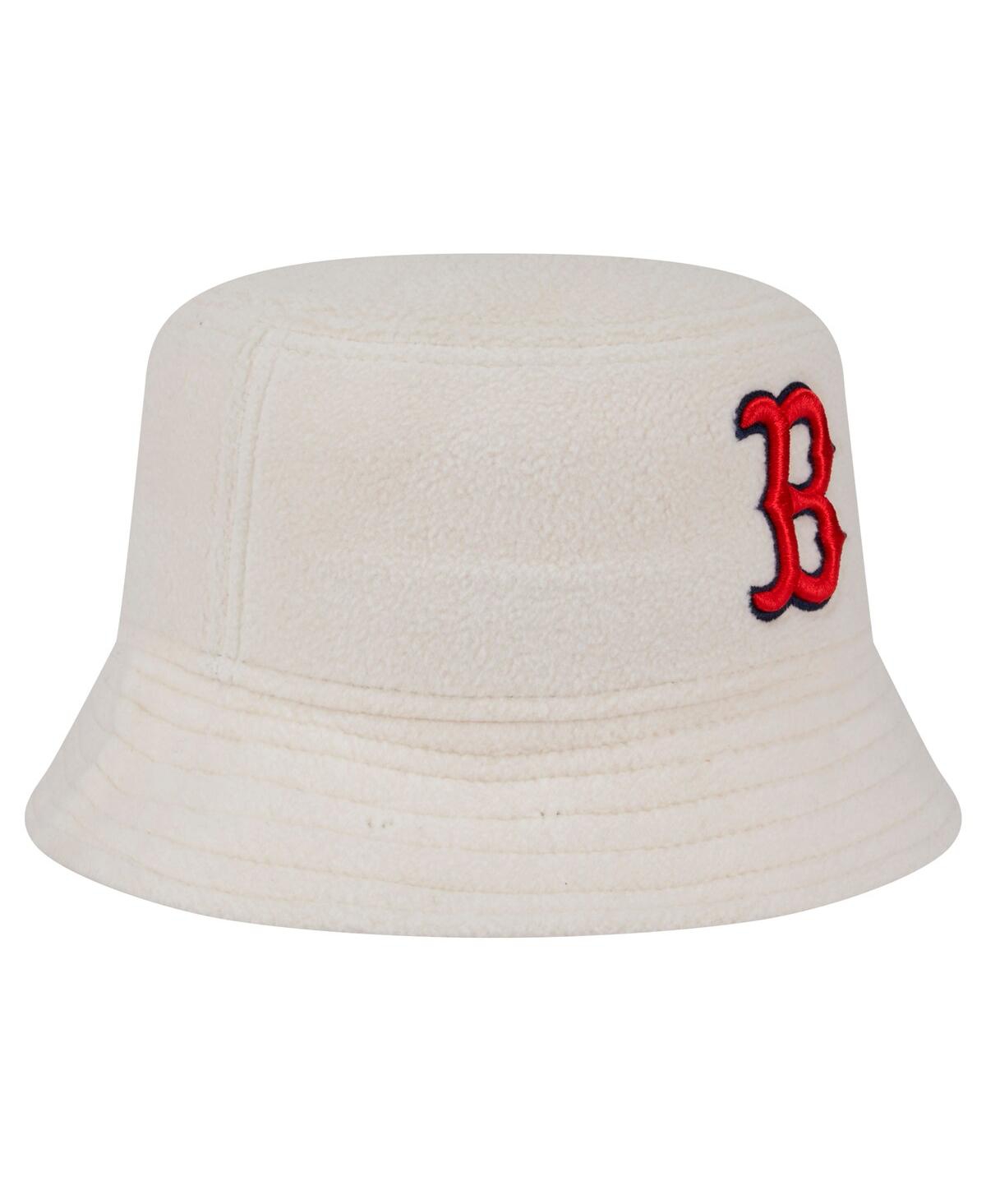 New Era Women's White Boston Red Sox Chrome Cozy Bucket Hat In White
