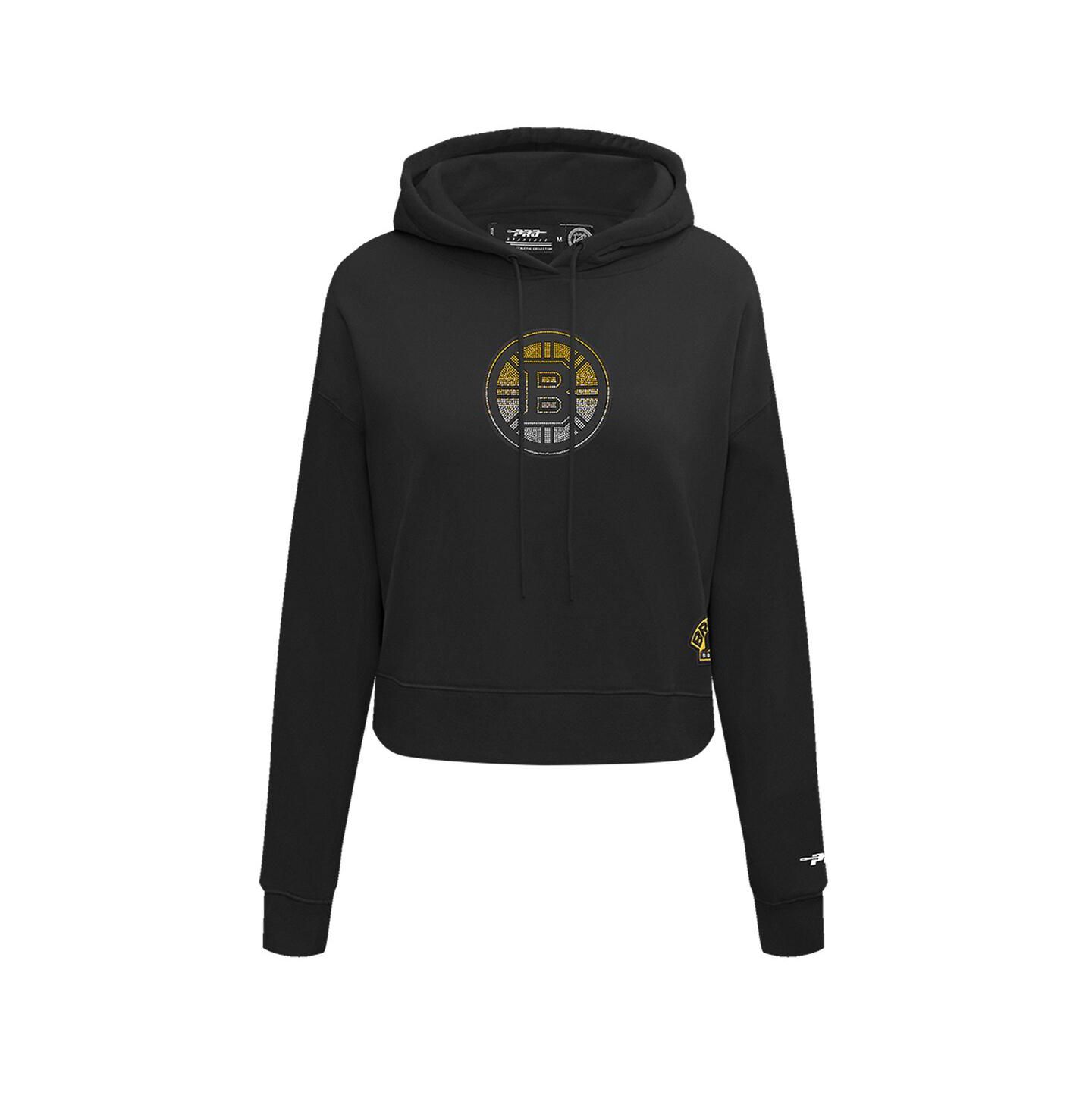 Женское худи Pro Standard Black Boston Bruins Jewels Cropped Pullover — фото 4