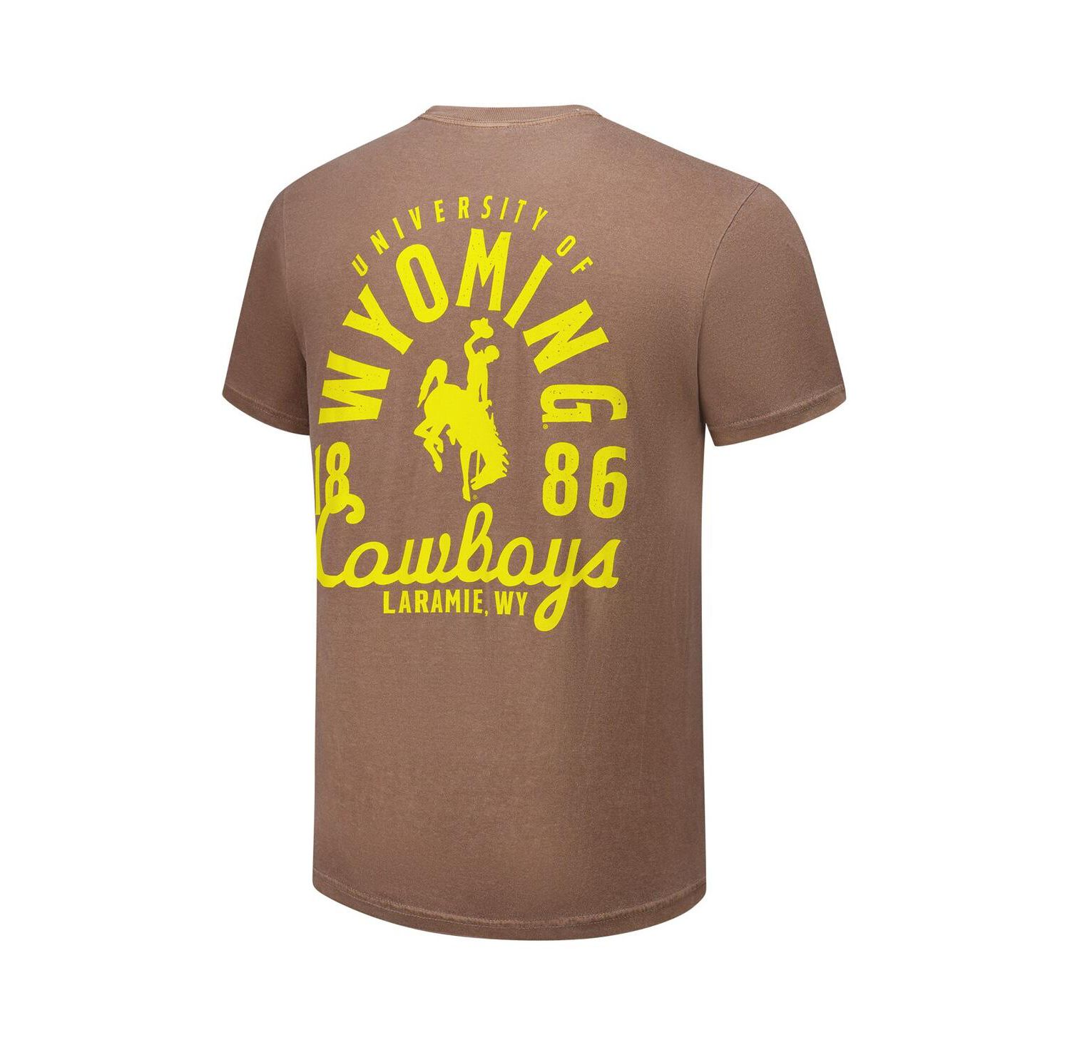 Men's Brown Wyoming Cowboys Comfort Colors Mascot Overlay T-Shirt
