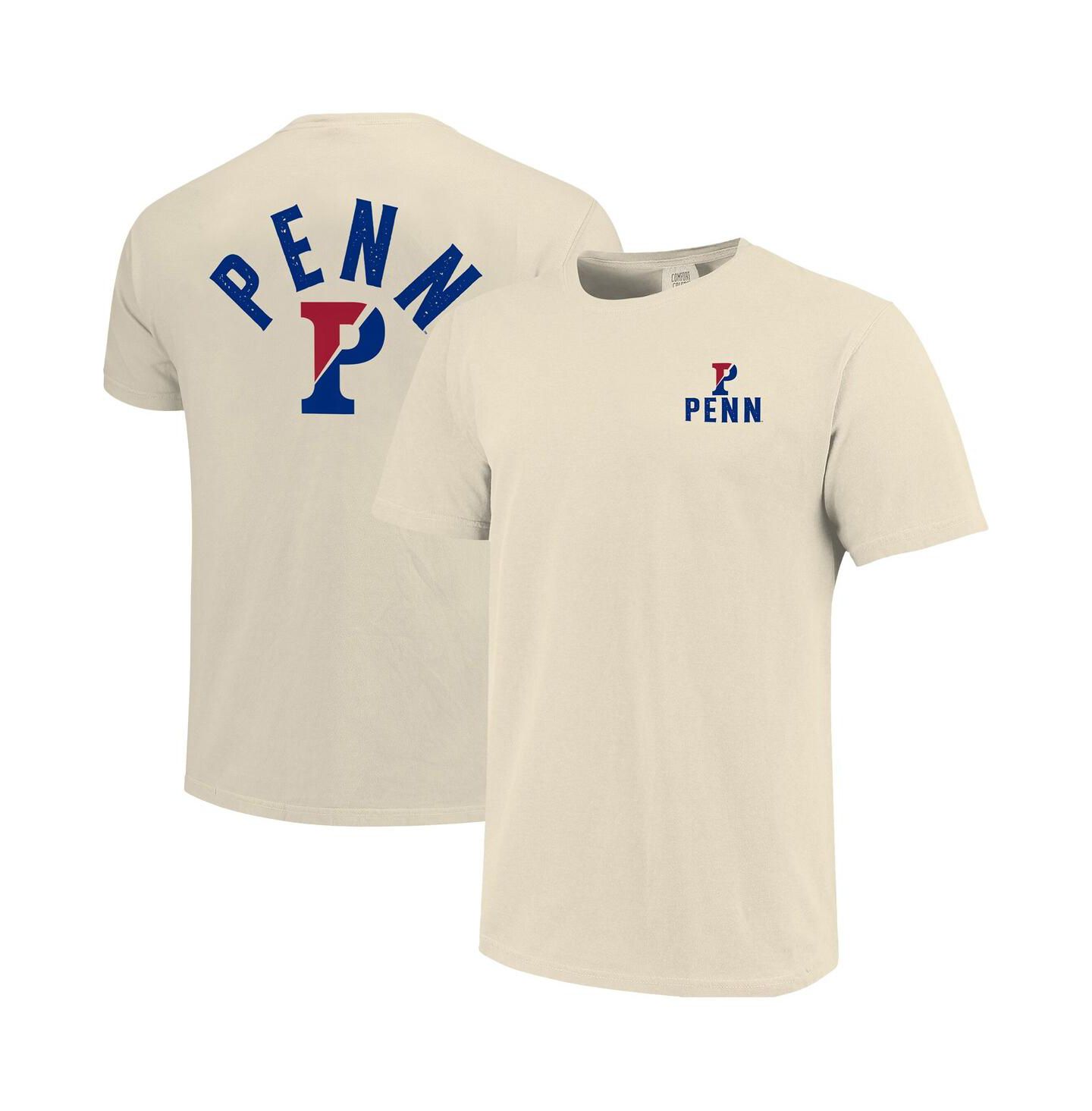 Мужская футболка Image One Cream Pennsylvania Quakers Comfort Colors Mascot Overlay — фото 1