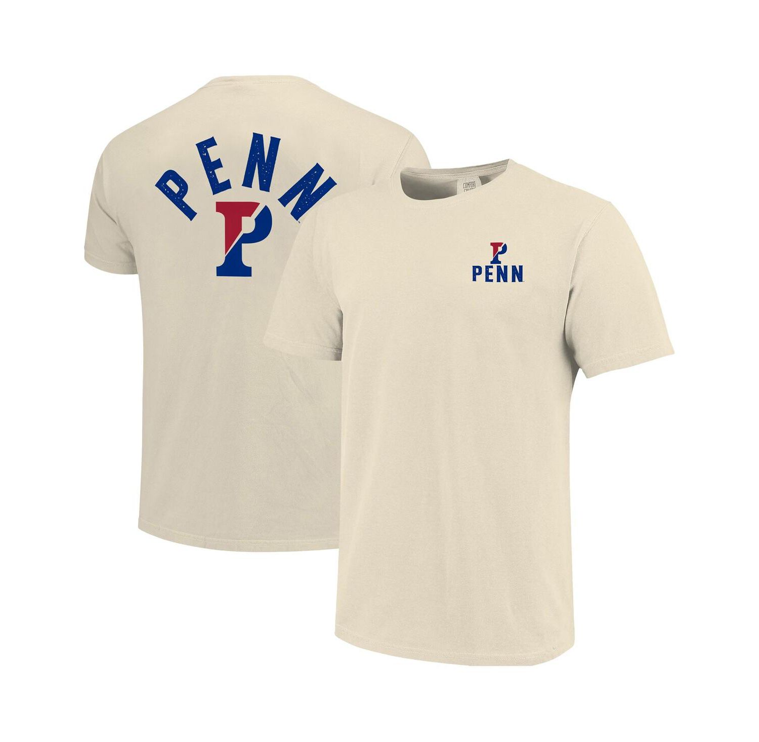 Men's Cream Pennsylvania Quakers Comfort Colors Mascot Overlay T-Shirt