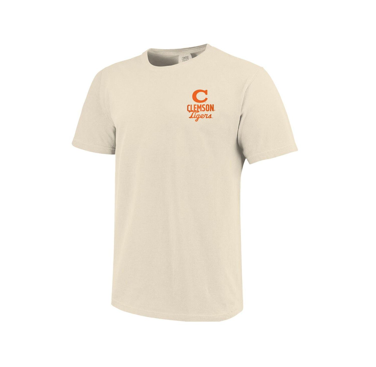 Men's Cream Clemson Tigers Comfort Colors Mascot Overlay T-Shirt