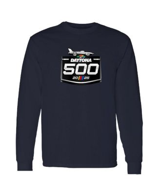 Men's Navy Daytona International Speedway 2025 Daytona 500 Logo Long Sleeve T-Shirt