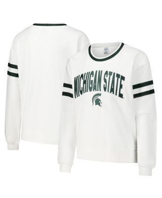 Concepts Sport - Women's White Michigan State Spartans Borough French Terry Arch Over Long Sleeve T-Shirt