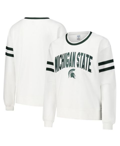 Женская футболка Concepts Sport White Michigan State Spartans Borough French Terry Arch Over Long Sleeve