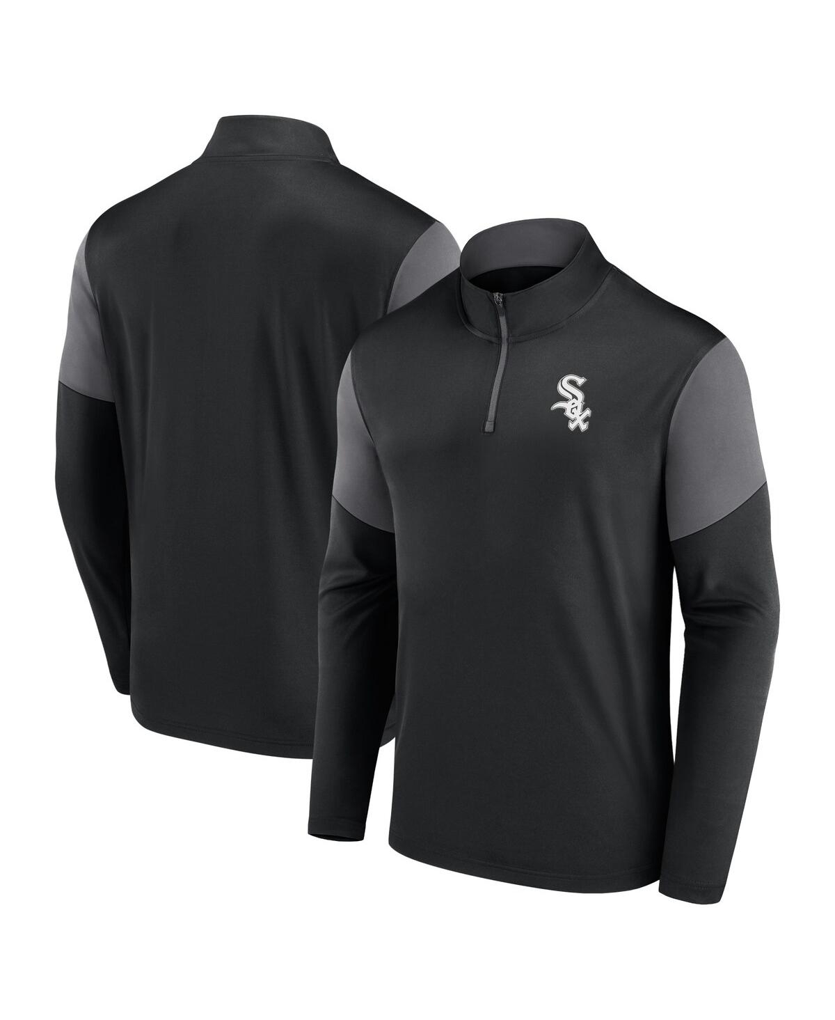 Fanatics Men's Black Chicago White Sox Logo Quarter-Zip Top - Black