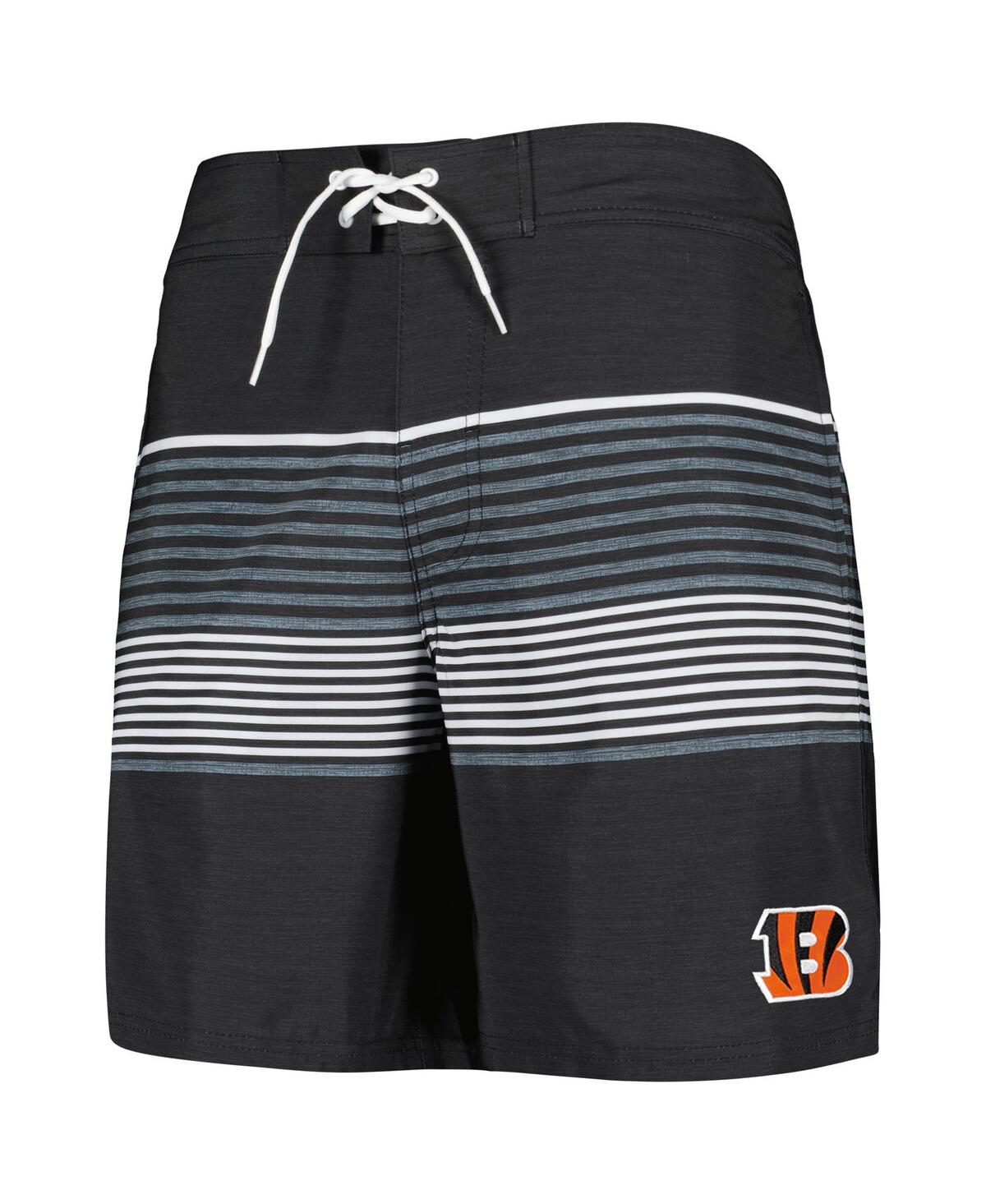 Shop G-iii Sports By Carl Banks Men's Black Cincinnati Bengals Coastline Volley Swim Shorts