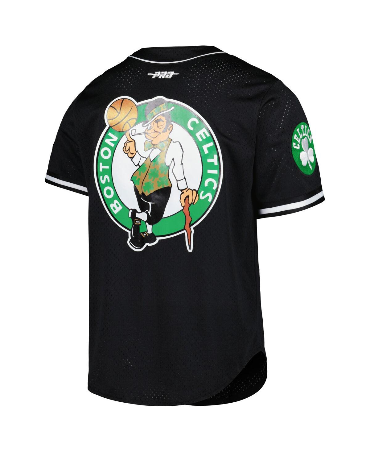 PRO STANDARD MEN'S JAYSON TATUM BLACK BOSTON CELTICS CAPSULE PLAYER BASEBALL BUTTON-UP SHIRT 