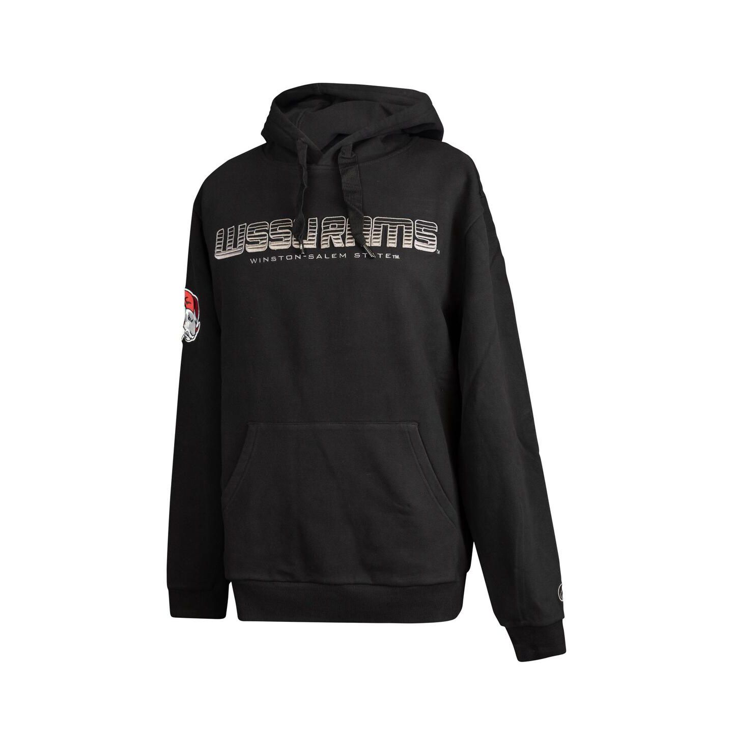 Мужское худи FISLL Black Winston-Salem State Rams Puff Print Sliced Pullover — фото 3