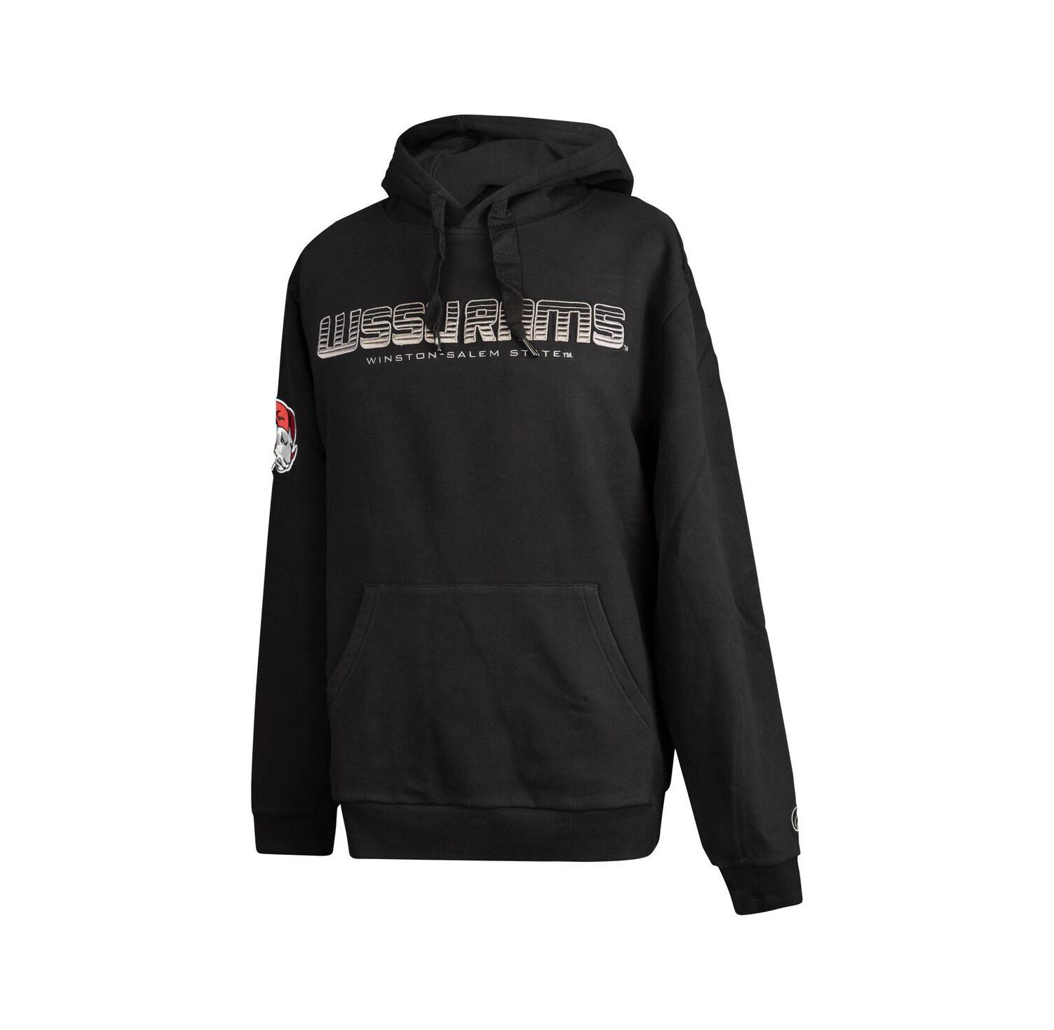 Men's Black Winston-Salem State Rams Puff Print Sliced Pullover Hoodie